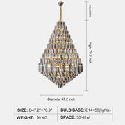 Extra Large D47.2â€?H70.9â€?Luxury Modern Chandeliers For Hotel Lobby Hallway Foyer / Staircase Living Room