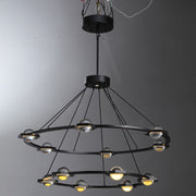 JC Newton Two-Tier Round Chandelier 48", 60"