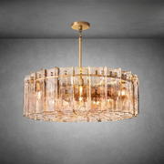 Lattace Smoke Glass Round Chandelier 36"48"