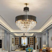 JC Aniston Luxury Black Crystal Chandelier for Foyer and Hallway