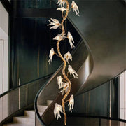 Lucky Bird Glass Tree Branch Chandelier For Staircase - jchandelier