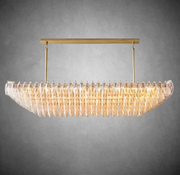 Chiaravalle Clear Glass Tired Rectangular Chandelier 54"74"