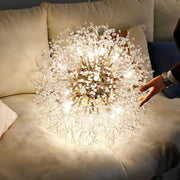 Modern Crystal Dandelion Chandelier Gold