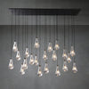 Raindrop Glass Linear Chandelier 72"