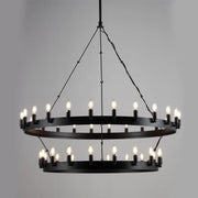 JC Caminare Vintage Round Chandelier Black Color