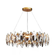 Multi-sided hand-cut crystal chandelier