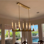 JC Prismatic Glass Linear Chandelier 55"