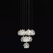 JC Seaver Crystal Round Cluster Chandelier 14"