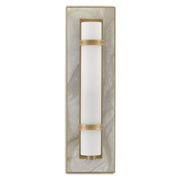 JC Alabaster Bruneau Brass Wall Sconce