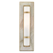 JC Alabaster Bruneau Brass Wall Sconce