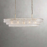 JC Ghiaccio Oval Chandelier in Glass Brass 54"/65"