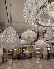 JC Huge Crystal Chandelier For Hotel Restaurant Coffee Shop