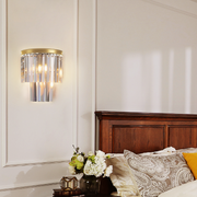 JC Beckett 2-Tier Crystal Semi-Round Sconce