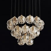 JC Seaver Crystal Round Cluster Living Room Chandelier 24"