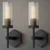 Crystal Wall Sconces Set of Two, 12.5" Black Sconces Wall Lighting