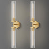 Crystal Wall Sconces Set of Two, 28.7" Dual-Lights Brass Sconces Wall Lighting