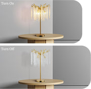 Jchandelier Table Lamp, 14.2'' Modern Crystal Table Lamps for Bedroom Living Room