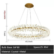 JC 2 Wheel Frozen Ice Crystal Chandelier Light For Living Room Dining Hall