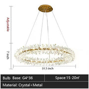 JC 2 Wheel Frozen Ice Crystal Chandelier Light For Living Room Dining Hall