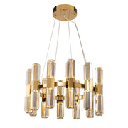 JC Olivia 3-Tier 32" Round Crystal Led Chandelier