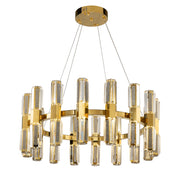 JC Olivia 3-Tier 32" Round Crystal Led Chandelier