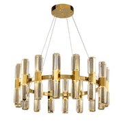 JC Olivia 1-Tier Round Crystal Led Chandelier