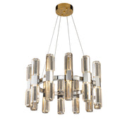 JC Olivia 3-Tier 32" Round Crystal Led Chandelier