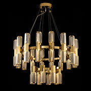 JC Olivia 3-Tier 32" Round Crystal Led Chandelier