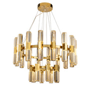 JC Olivia 3-Tier 32" Round Crystal Led Chandelier