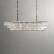 JC Ghiaccio Oval Chandelier in Glass Brass 54"/65"