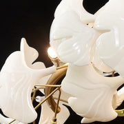 JC Eden Ceramic Ginkgo Chandelier Gold