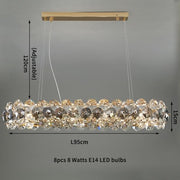 Fashion Long Crystal Chandelier W 37"