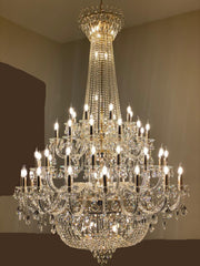 JC Extra Large European-style Multi-layers Candle Luxury Crystal Chandelier