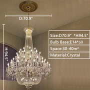 JC Extra Large European-style Multi-layers Candle Luxury Crystal Chandelier