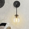 Black Globe Wall Sconce,Wall Sconce Lighting with Adjustable Cord