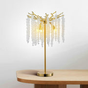 Jchandelier Table Lamp, 14.2'' Modern Crystal Table Lamps for Bedroom Living Room