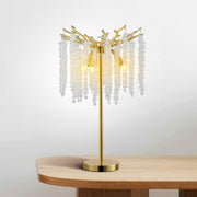 Jchandelier Table Lamp, 14.2'' Modern Crystal Table Lamps for Bedroom Living Room