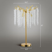 Jchandelier Table Lamp, 14.2'' Modern Crystal Table Lamps for Bedroom Living Room