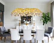 Gold Crystal Chandelier, 43.3'' Modern Chandeliers Tree Branch-Leaf Chandelier