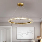 Ring Crystal Golden Round Chandelier