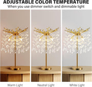 Jchandelier Table Lamp, 14.2'' Modern Crystal Table Lamps for Bedroom Living Room