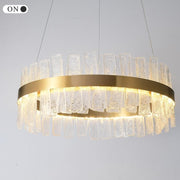 Ariano Long Crystal Round Golden Lamp Body Modern Chandelier