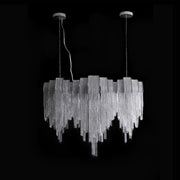 Alisa Luxury Hardware Aluminum Chain Tassel Long Branch Chandelier W35" - jchandelier