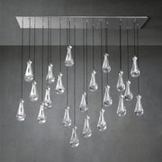 Raindrop Glass Linear Chandelier 72"