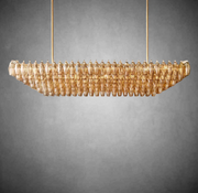 Chiaravalle Clear Glass Tired Rectangular Chandelier 54"74"