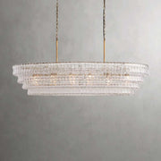 JC Ghiaccio Oval Chandelier in Glass Brass 54"/65"