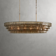 JC Ghiaccio Oval Chandelier in Glass Brass 54"/65"