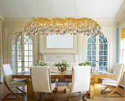 Gold Crystal Chandelier, 51'' Modern Chandeliers Tree Branch-Leaf Chandelier