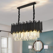 Natasha Modern Classic Black Length Crystal Chandelier