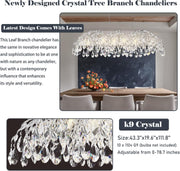 Modern Crystal Chandelier, 43.3'' Silver Chandeliers Tree Branch-Leaf Chandelier